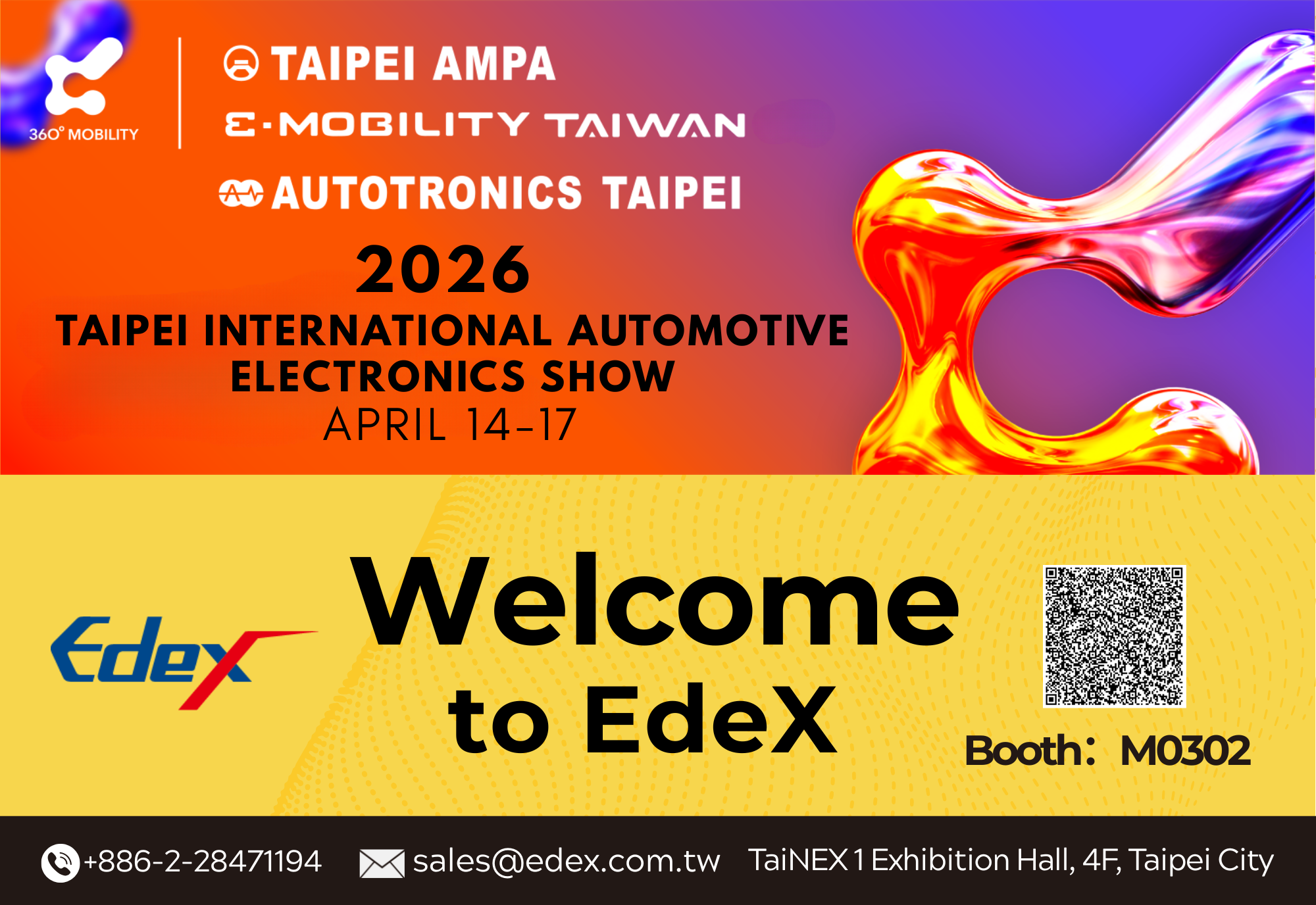 EdeX exhibiting injection molding solutions at Autotronics Taipei 2026